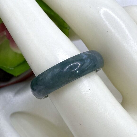 Moss Agate Eternity Band Size 7 - Picture 2 of 5